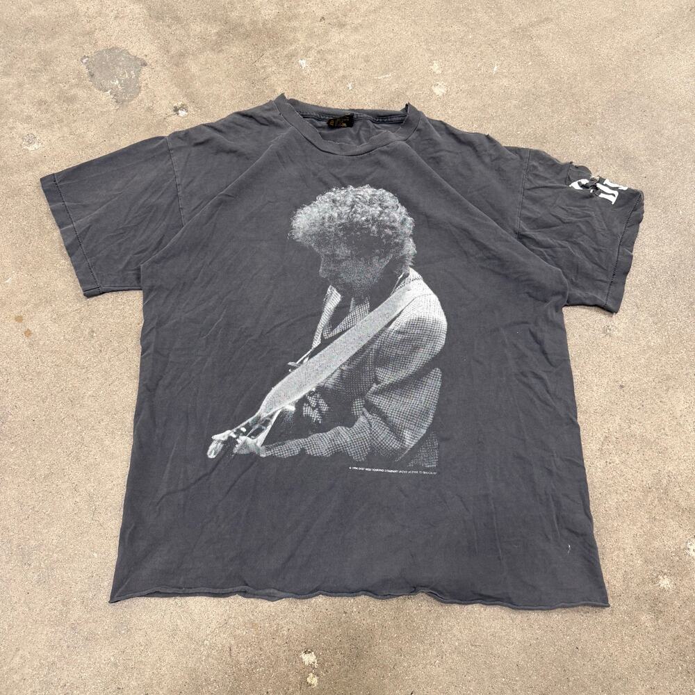 Vintage 90s Bob Dylan Brockum Big Print Guitar Music T Shirt Large(Tag XL) USA